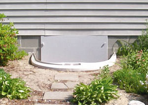 plastic crawl space access well installed in a Glendale crawl space