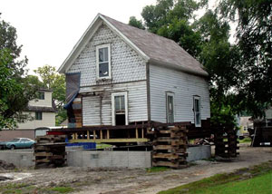 A severely damaged home foundation that is undergoing replacement in Buckeye.
