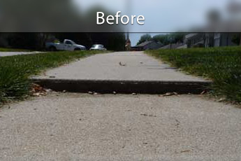 Repairing settled concrete slab in Phoenix, AZ