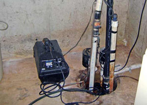 Pedestal sump pump system installed in a home in Yuma